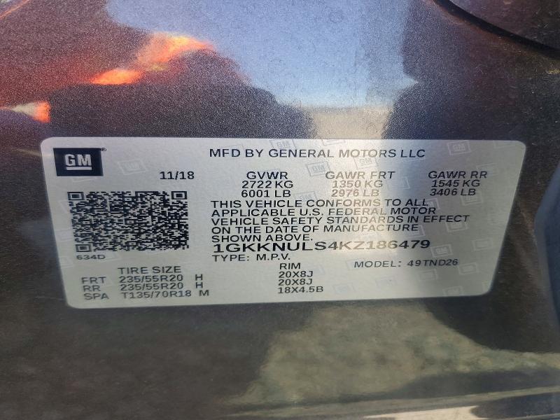 Продажа на аукционе авто 2019 Gmc Acadia, vin: 1GKKNULS4KZ186479, номер лота: 50306736