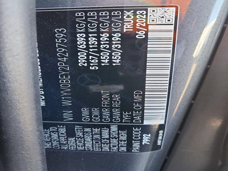 49184896 :رقم المزاد ، W1YV0BEY2P4297593 vin ، 2023 Mercedes-benz Metris مزاد بيع