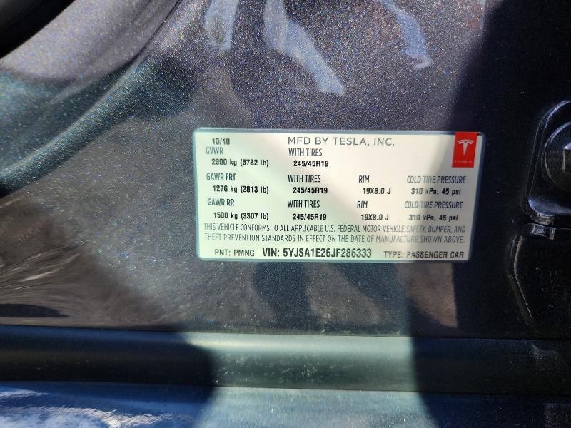 2018 Tesla Model S მანქანა იყიდება აუქციონზე, vin: 5YJSA1E26JF286333, აუქციონის ნომერი: 51504616