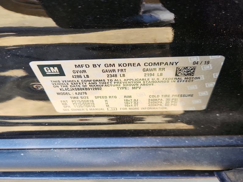 Продажа на аукционе авто 2019 Buick Encore, vin: KL4CJASB8KB912892, номер лота: 51283046
