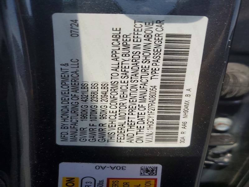 Продажа на аукционе авто 2024 Honda Accord, vin: 1HGCY1F27RA080054, номер лота: 51567936
