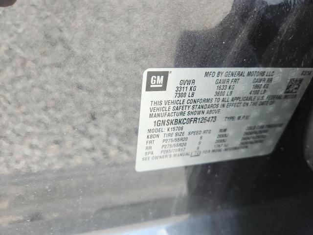 51066996 :رقم المزاد ، 1GNSKBKC0FR126473 vin ، 2015 Chevrolet Tahoe مزاد بيع