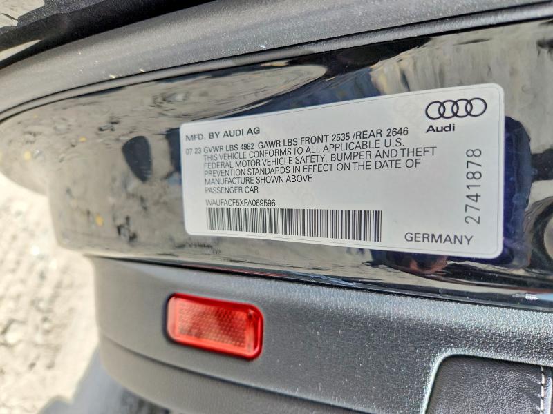 2023 Audi A5 მანქანა იყიდება აუქციონზე, vin: WAUFACF5XPA069596, აუქციონის ნომერი: 49643656