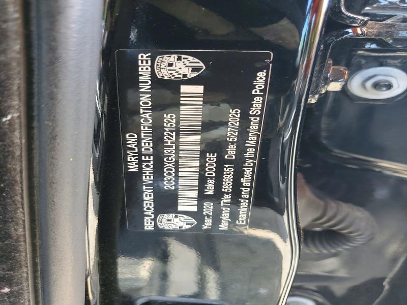 Продажа на аукционе авто 2020 Dodge Charger, vin: 2C3CDXGJ3LH221525, номер лота: 50803106
