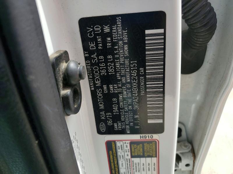 Aukcja sprzedaży 2019 Kia Rio, vin: 3KPA24ABXKE246151, numer aukcji: 51298726