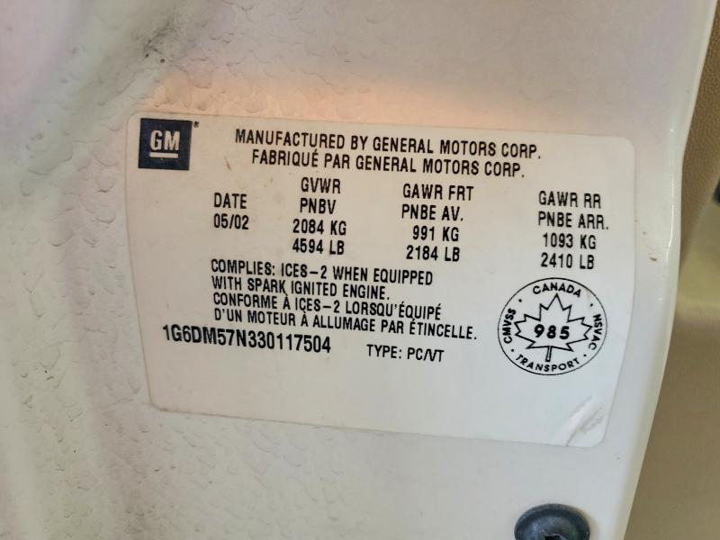 2003 Cadillac Cts მანქანა იყიდება აუქციონზე, vin: 1G6DM57N330117504, აუქციონის ნომერი: 49280226