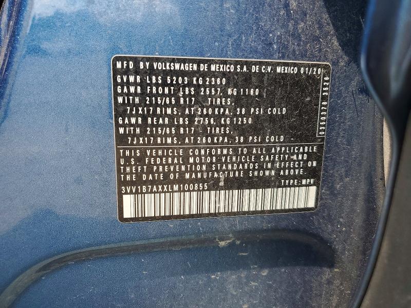 Продажа на аукционе авто 2020 Volkswagen Tiguan, vin: 3VV1B7AXXLM100855, номер лота: 49623436