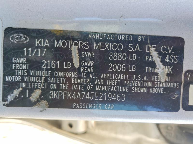 Продаж на аукціоні авто 2018 Kia Forte, vin: 3KPFK4A74JE219463, номер лоту: 51132096