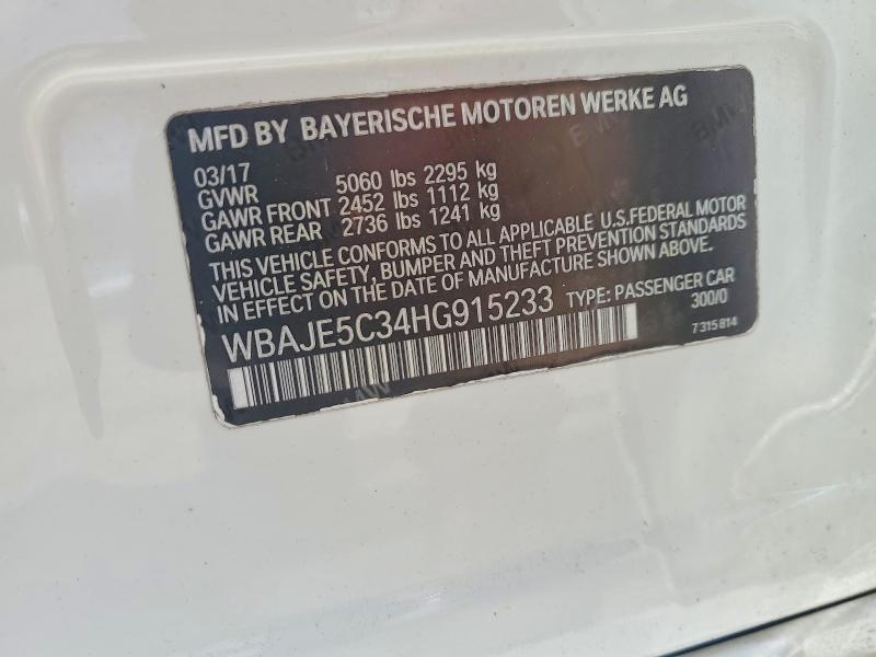 50611656 :رقم المزاد ، WBAJE5C34HG915233 vin ، 2017 Bmw 540 مزاد بيع