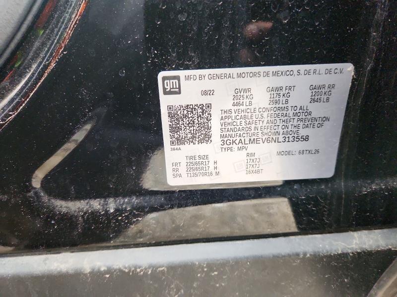 2022 Gmc Terrain მანქანა იყიდება აუქციონზე, vin: 3GKALMEV6NL313558, აუქციონის ნომერი: 49760816
