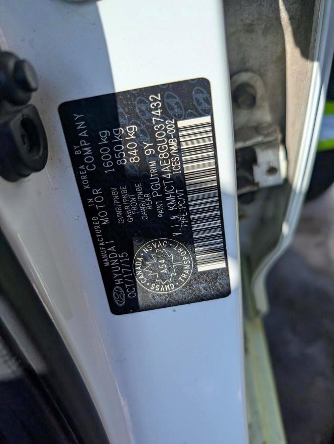 Продажа на аукционе авто 2016 Hyundai Accent, vin: KMHCT4AE8GU037432, номер лота: 46745236
