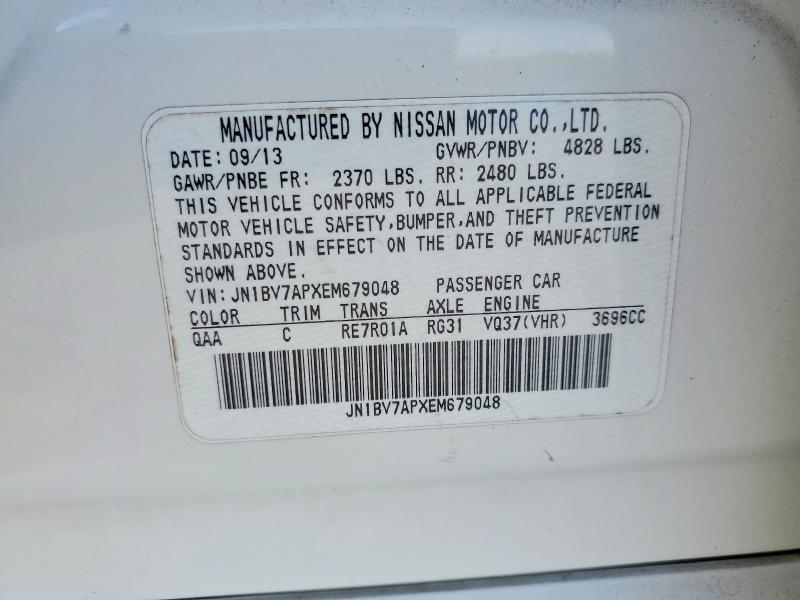 Aukcja sprzedaży 2014 Infiniti Q50, vin: JN1BV7APXEM679048, numer aukcji: 48643606