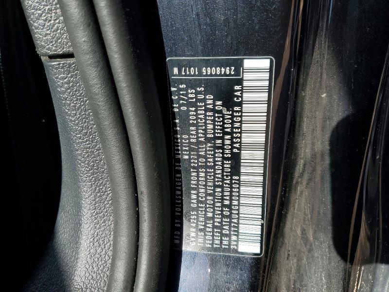 50987656 :رقم المزاد ، 3VWTT7AU6GM006078 vin ، 2016 Volkswagen Gti مزاد بيع