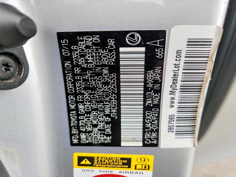 51766096 :رقم المزاد ، JTHKD5BH5F2250536 vin ، 2015 Lexus Ct 200h مزاد بيع