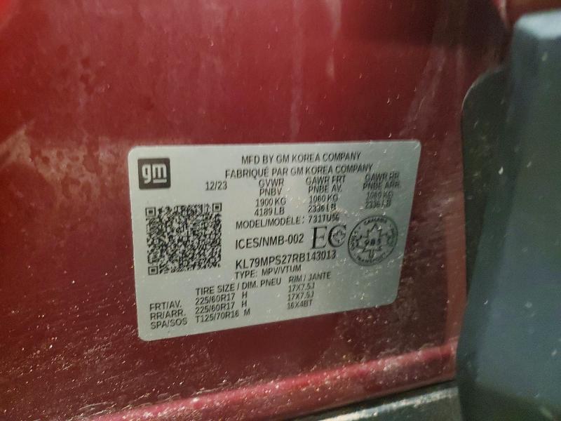 Продаж на аукціоні авто 2024 Chevrolet Trailblazer, vin: KL79MPS27RB143013, номер лоту: 50245966