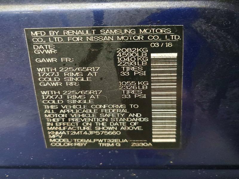 Продаж на аукціоні авто 2018 Nissan Rogue, vin: KNMAT2MT4JP575660, номер лоту: 50118746