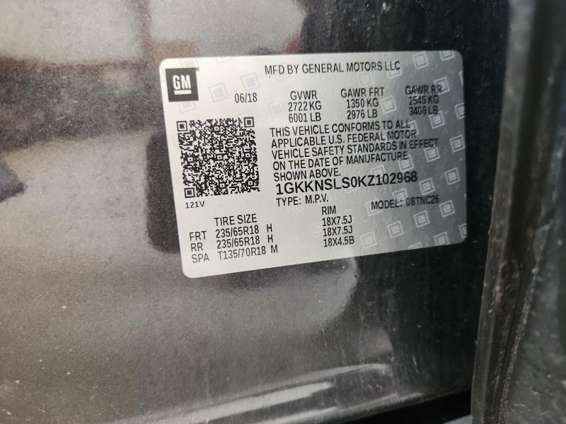 Aukcja sprzedaży 2019 Gmc Acadia, vin: 1GKKNSLS0KZ102968, numer aukcji: 50150166