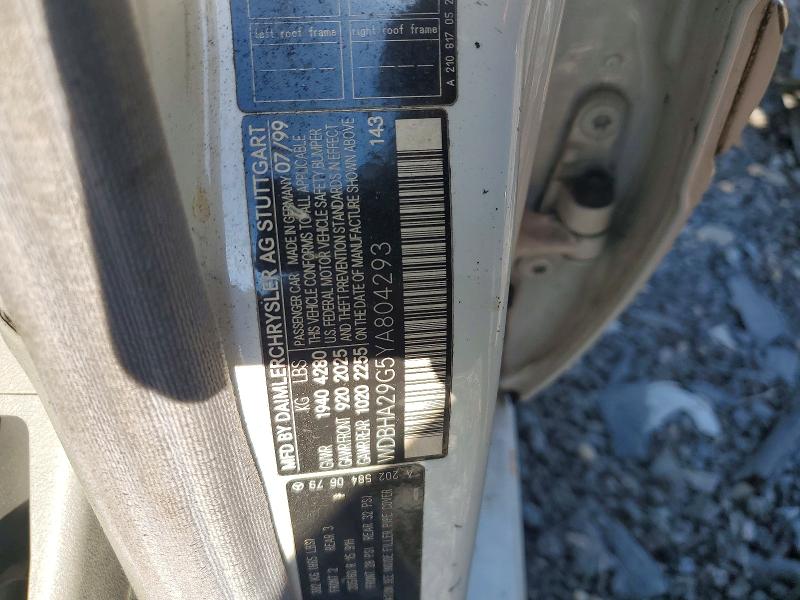 Aukcja sprzedaży 2000 Mercedes-benz C, vin: WDBHA29G5YA804293, numer aukcji: 50095146