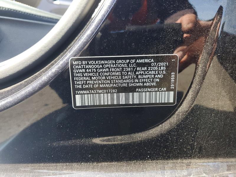 48699776 :رقم المزاد ، 1VWMA7A37MC017282 vin ، 2021 Volkswagen Passat مزاد بيع