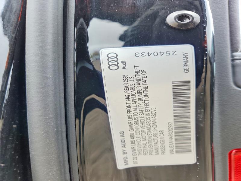 49467696 :رقم المزاد ، WAUEAAF44PA002922 vin ، 2023 Audi A4 مزاد بيع