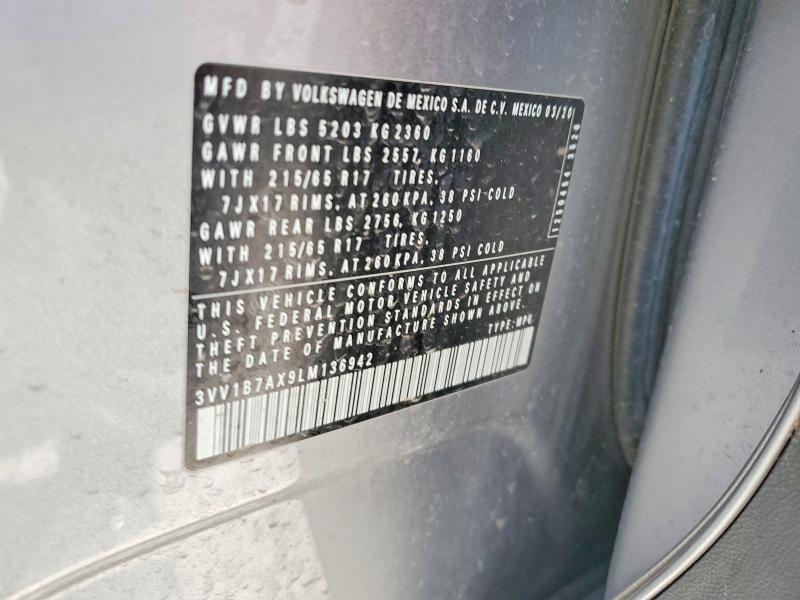 Aukcja sprzedaży 2020 Volkswagen Tiguan, vin: 3VV1B7AX9LM136942, numer aukcji: 50599636