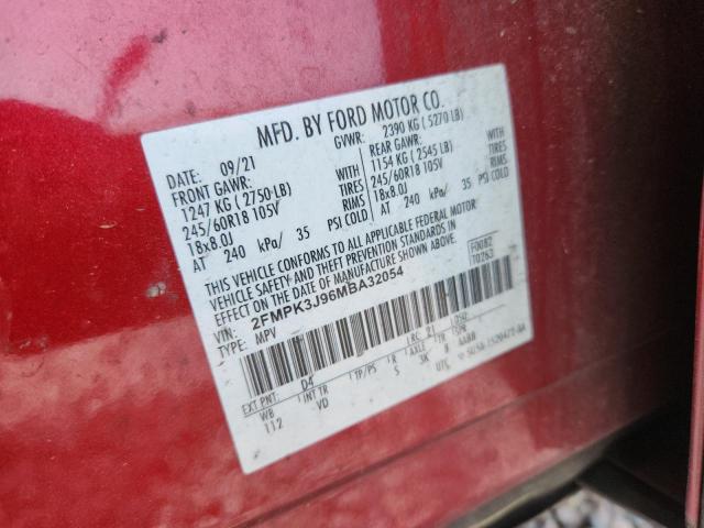 2021 Ford Edge მანქანა იყიდება აუქციონზე, vin: 2FMPK3J96MBA32054, აუქციონის ნომერი: 48906336