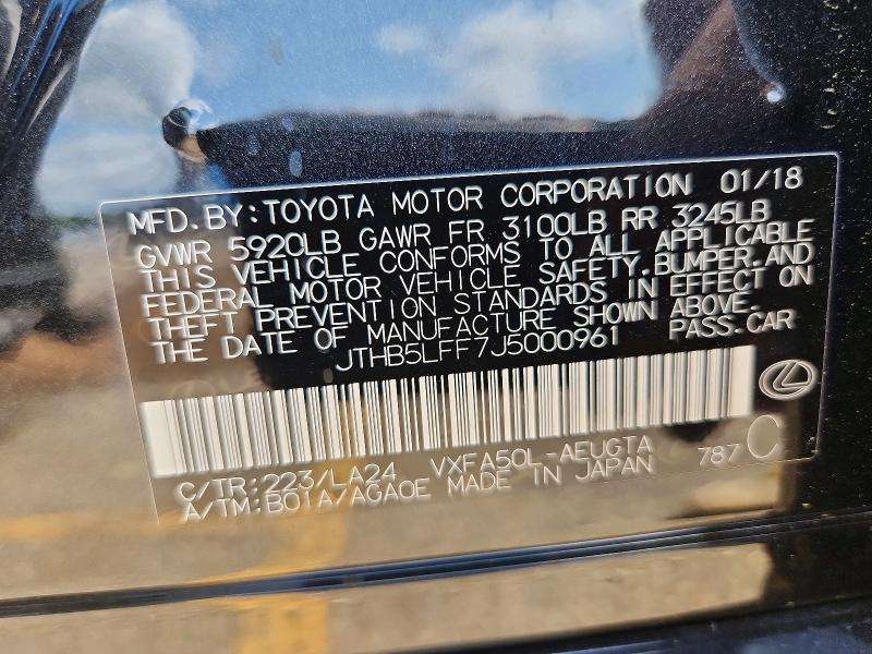Продажа на аукционе авто 2018 Lexus Ls, vin: JTHB5LFF7J5000961, номер лота: 50370906