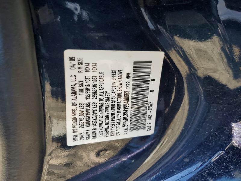 Auction sale of the 2009 Honda Odyssey, vin: 5FNRL38419B408562, lot number: 50772986
