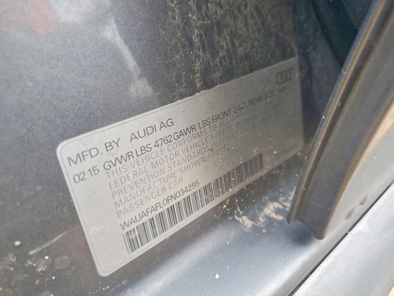 49337156 :رقم المزاد ، WAUAFAFL0FN034295 vin ، 2015 Audi A4 مزاد بيع