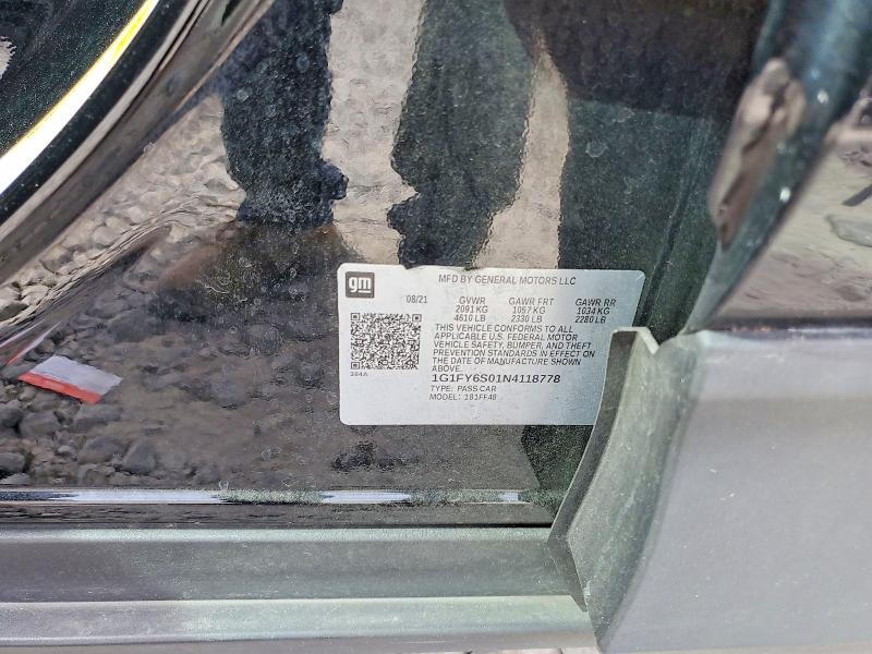 50449656 :رقم المزاد ، 1G1FY6S01N4118778 vin ، 2022 Chevrolet Bolt Euv مزاد بيع