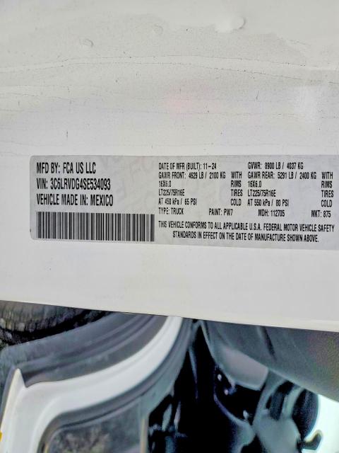 Продажа на аукционе авто 2025 Ram Promaster 2500, vin: 3C6LRVDG4SE534093, номер лота: 72126165