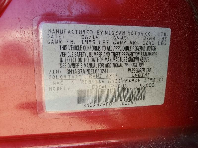 Продажа на аукционе авто 2014 Nissan Sentra, vin: 3N1AB7AP0EL680241, номер лота: 55428276
