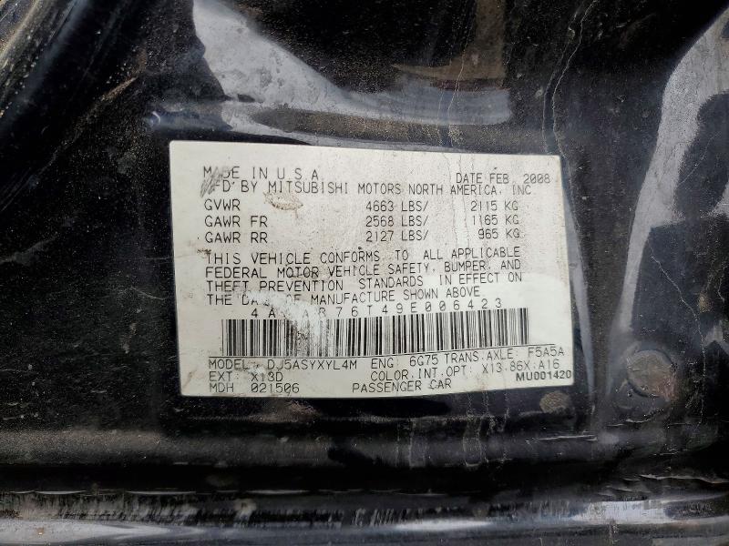 Aukcja sprzedaży 2009 Mitsubishi Galant, vin: 4A3AB76T49E006423, numer aukcji: 51483386