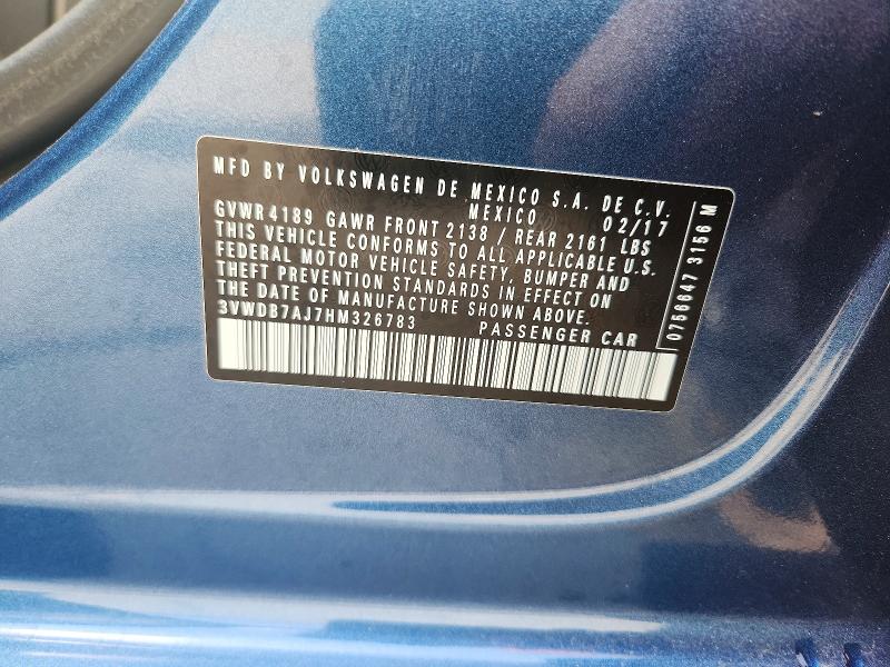 Продажа на аукционе авто 2017 Volkswagen Jetta, vin: 3VWDB7AJ7HM326783, номер лота: 48872546