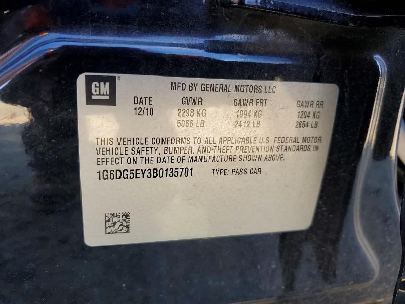 Продаж на аукціоні авто 2011 Cadillac Cts, vin: 1G6DG5EY3B0135701, номер лоту: 48528586