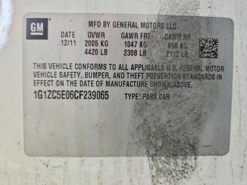 Продаж на аукціоні авто 2012 Chevrolet Malibu, vin: 1G1ZC5E06CF239065, номер лоту: 51147506