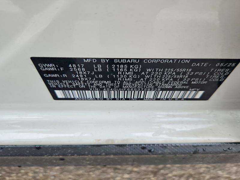 50183096 :رقم المزاد ، 4S4GUHF66S3756328 vin ، 2025 Subaru Crosstrek مزاد بيع