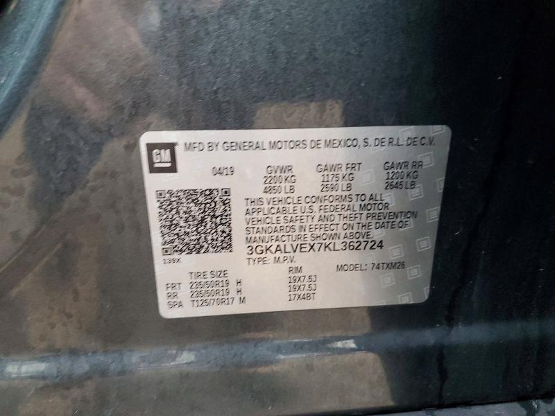 Aukcja sprzedaży 2019 Gmc Terrain, vin: 3GKALVEX7KL362724, numer aukcji: 49275036