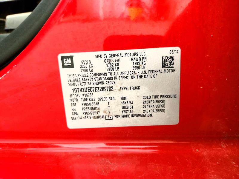 Продаж на аукціоні авто 2014 Gmc Sierra, vin: 1GTV2UEC7EZ289732, номер лоту: 51008896