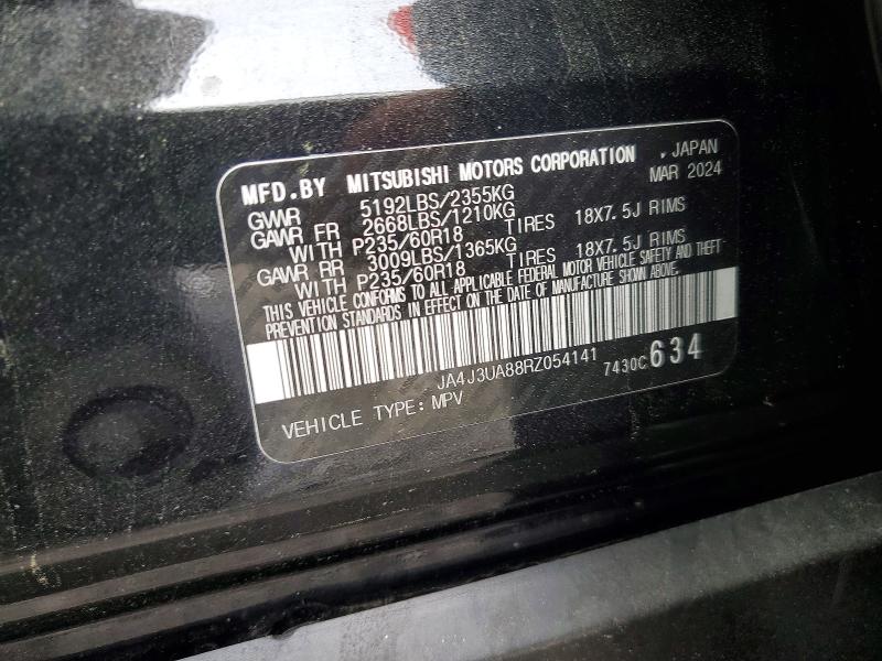 2024 Mitsubishi Outlander მანქანა იყიდება აუქციონზე, vin: JA4J3UA88RZ054141, აუქციონის ნომერი: 51659946