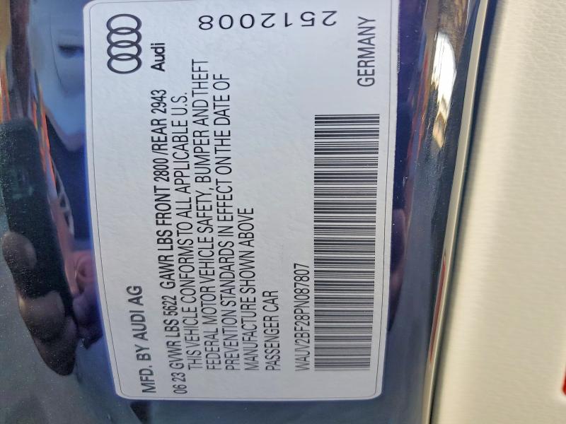 Продаж на аукціоні авто 2023 Audi A7, vin: WAUV2BF28PN087807, номер лоту: 51424586