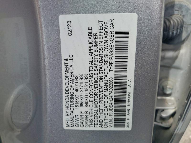 Aukcja sprzedaży 2023 Acura Integra, vin: 19UDE4H24PA022668, numer aukcji: 49399996