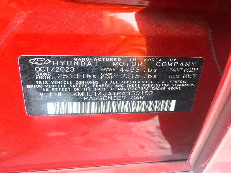 2024 Hyundai Sonata მანქანა იყიდება აუქციონზე, vin: KMHL14JA1RA350152, აუქციონის ნომერი: 50443906