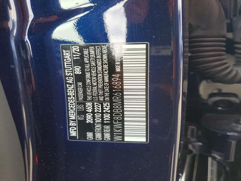 Продажа на аукционе авто 2021 Mercedes-benz C, vin: W1KWF8DB8MR616894, номер лота: 50193616