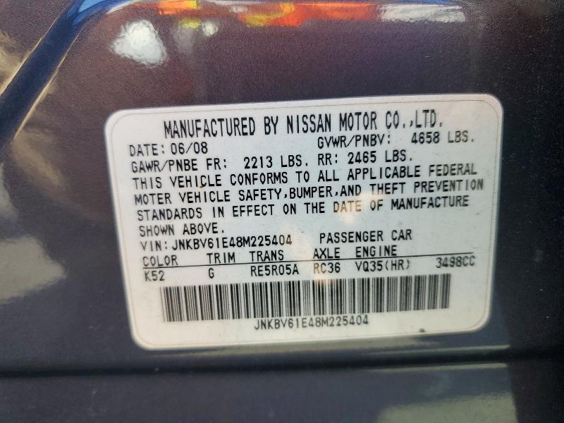 Продажа на аукционе авто 2008 Infiniti G35, vin: JNKBV61E48M225404, номер лота: 48993406