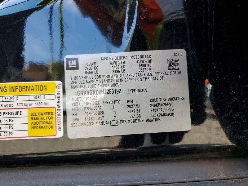 Продаж на аукціоні авто 2017 Chevrolet Traverse, vin: 1GNKVGKD0HJ283192, номер лоту: 48018296