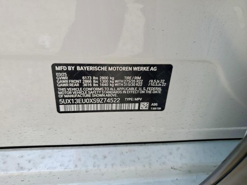 Продажа на аукционе авто 2025 Bmw X5, vin: 5UX13EU0XS9Z74522, номер лота: 49152986