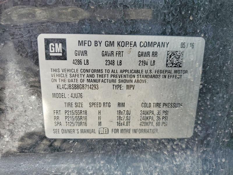 Продаж на аукціоні авто 2016 Buick Encore, vin: KL4CJBSB8GB714293, номер лоту: 51005876