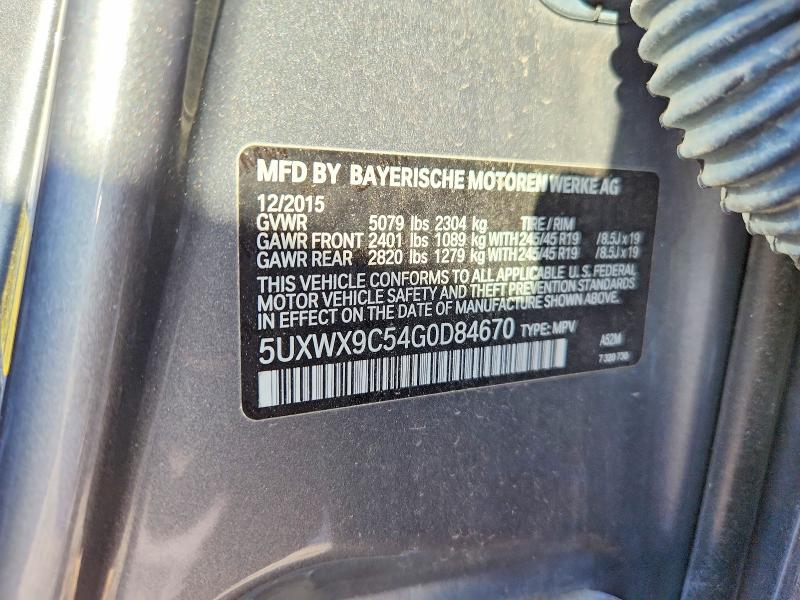 Продажа на аукционе авто 2016 Bmw X3, vin: 5UXWX9C54G0D84670, номер лота: 50629306