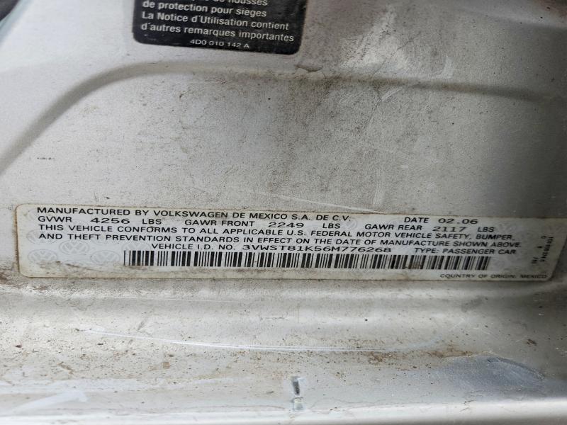 51853896 :رقم المزاد ، 3VWST81K56M776268 vin ، 2006 Volkswagen Jetta مزاد بيع